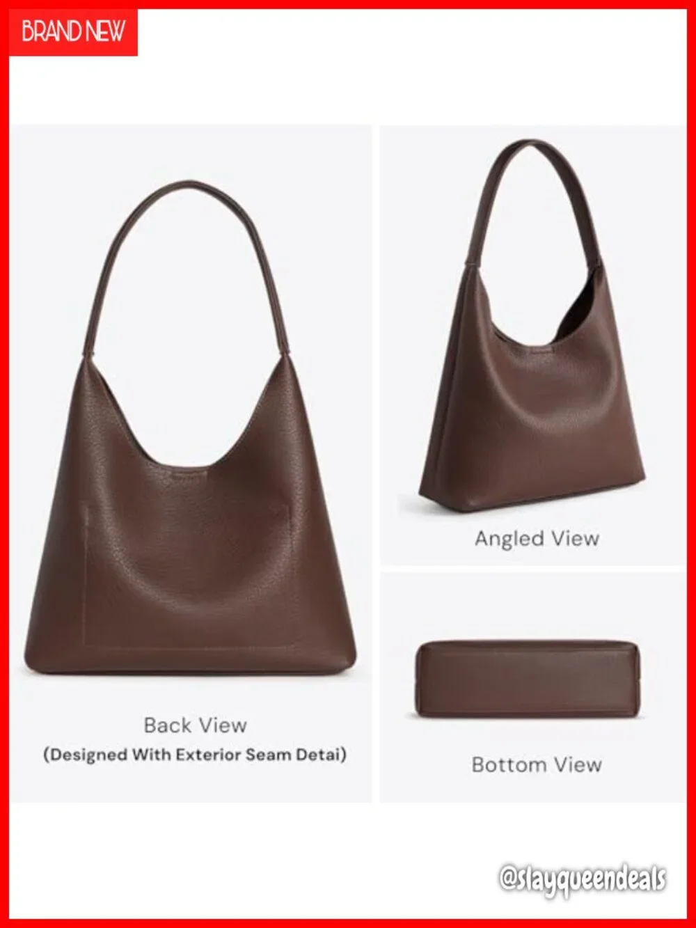 Small Slouchy Hobo Purse, Soft Vegan Leather Shoulder Bag, Everyday Tote Handbag